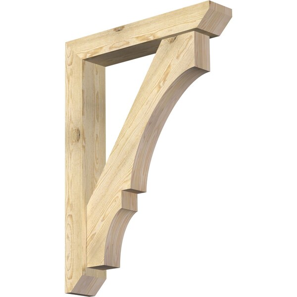 Ekena Millwork Balboa Slat Rough Sawn Bracket w/ Offset Brace, Douglas Fir, 6"W x 32"D x 44"H BKT0604X32X44BOA06RDF - main